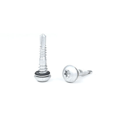 Torso de doble rosca con botón de acero inoxidable para perforación automática de tornillo de metal con lavadora EPDM