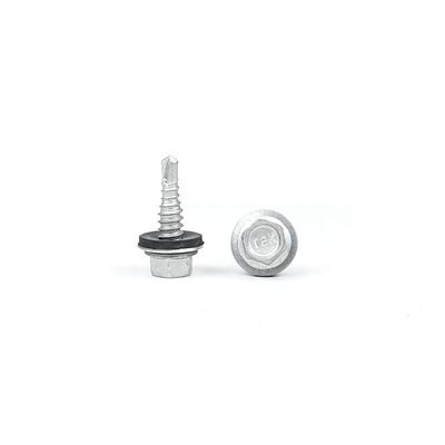Corazón plano de acero inoxidable Hex Flange auto perforación de tornillo con EPDM lavadora para duradero
