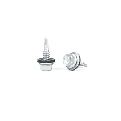 Corazón plano de acero inoxidable Hex Flange auto perforación de tornillo con EPDM lavadora para duradero