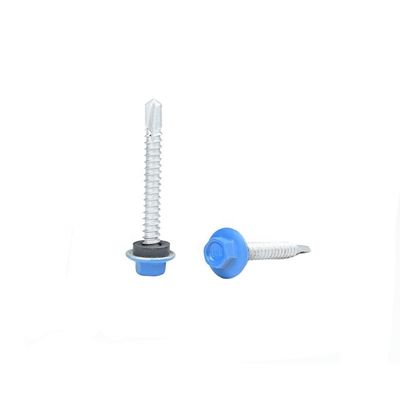 Dispositivo de torsión de color pintado con brida Hex cabeza de auto-perforación Tek tornillo