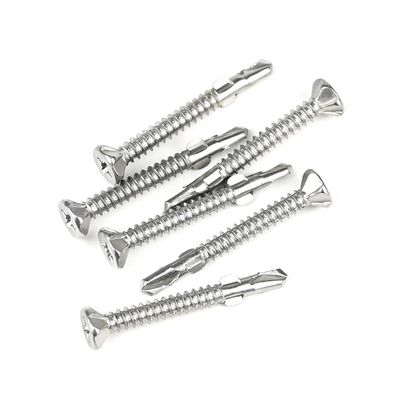 SUS410 Flat Phillips Head Autopulsante de auto-perforación de tornillo Wing Tek Torso con puntas 4.2x38