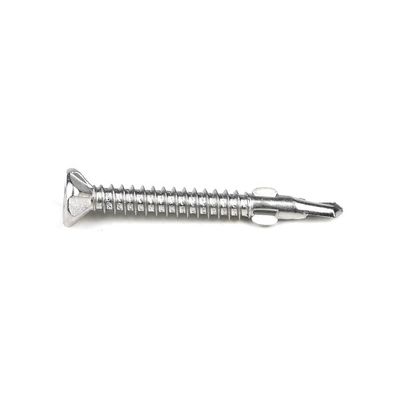 SUS410 Flat Phillips Head Autopulsante de auto-perforación de tornillo Wing Tek Torso con puntas 4.2x38