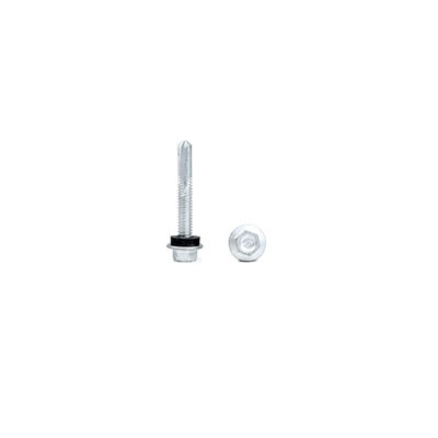 Tornos de techo de cabeza de brida hexagonal amarilla M5.5 X 38 Tornos de metal de auto-apertura Tek 5 Tornos de auto-perforación para techo