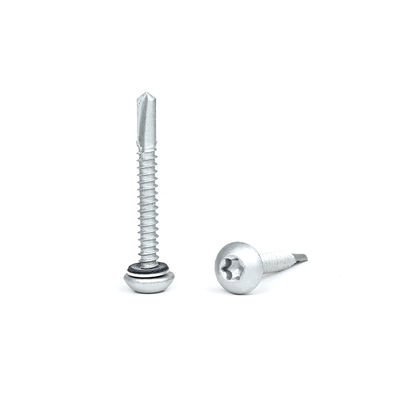 SUS410 de acero inoxidable Torsión de cabeza de botón tornillo con lavadora de techo escudo de auto-perforación tornillos