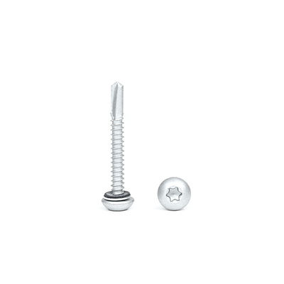 SUS410 de acero inoxidable Torsión de cabeza de botón tornillo con lavadora de techo escudo de auto-perforación tornillos