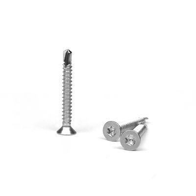 Acero inoxidable amarillo Sus 304 Csk Torx cabeza plana tornillos de auto-perforación Inox 3.9x25mm