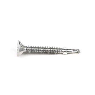 Cerrojo de perforación automática de cabeza plana de acero inoxidable con ala 4.5x37mm con acabado Ruspert