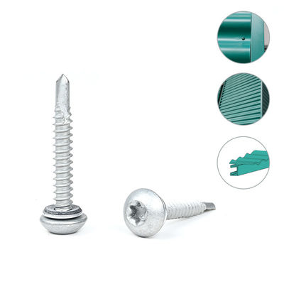 Tornos Tek de auto-perforación de acero inoxidable 410 revestidos a prueba de óxido para paneles de pared de techos metálicos