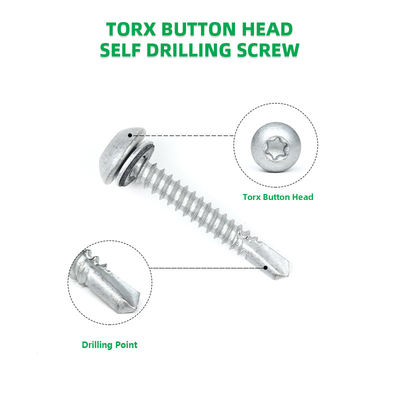 Tornos Tek de auto-perforación de acero inoxidable 410 revestidos a prueba de óxido para paneles de pared de techos metálicos