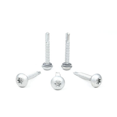 Tornos Tek de auto-perforación de acero inoxidable 410 revestidos a prueba de óxido para paneles de pared de techos metálicos