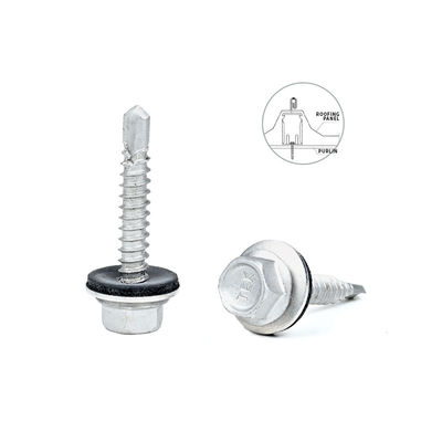 410 Revestimiento de brida hexagonal 5.5x25 mm Torsión Tek auto-perforadora para revestimiento de pared de chapa de purlin