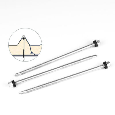Tornos de autoperforación con cabeza hexagonal para techos con sistema de medición métrico recubierto con aleación de zinc