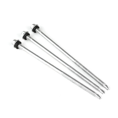Tornos de autoperforación con cabeza hexagonal para techos con sistema de medición métrico recubierto con aleación de zinc