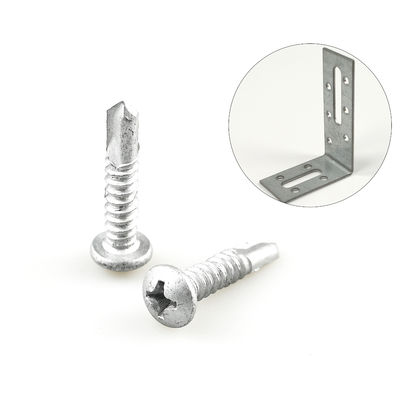 Cinturón de aleación de zinc revestido 5.5x25 Phillips Pan Head tornillo de techo bimetal para el soporte de la esquina del techo