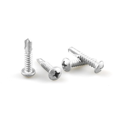 Cinturón de aleación de zinc revestido 5.5x25 Phillips Pan Head tornillo de techo bimetal para el soporte de la esquina del techo