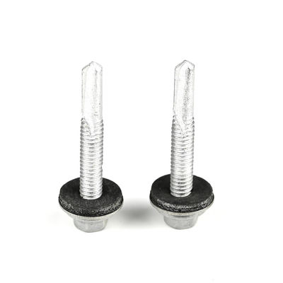 Parafusos de autoperforación métricos bimetales con cabeza de lavadora hexagonal y lavadora de caucho EPDM