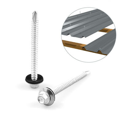 Sistema de medición INCH tornillos de bi-metal recubiertos con aleación de zinc para paneles de techo a purlin