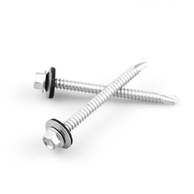 Sistema de medición INCH tornillos de bi-metal recubiertos con aleación de zinc para paneles de techo a purlin