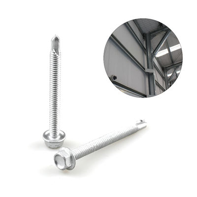 Flanca hexada recubierta con aleación de zinc 6.3x65 Bi-metal 304 tornillo de marco para chapa de revestimiento de pared a purlin