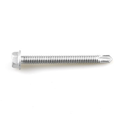 Flanca hexada recubierta con aleación de zinc 6.3x65 Bi-metal 304 tornillo de marco para chapa de revestimiento de pared a purlin
