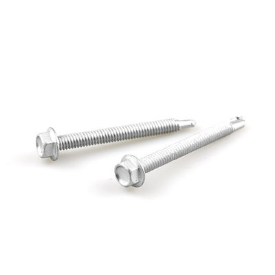 Flanca hexada recubierta con aleación de zinc 6.3x65 Bi-metal 304 tornillo de marco para chapa de revestimiento de pared a purlin