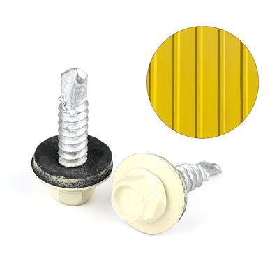 5.5x25 Zinc de aleación recubierta HEX cabeza auto perforación tornillo con EPDM lavadoras techos Bimetal