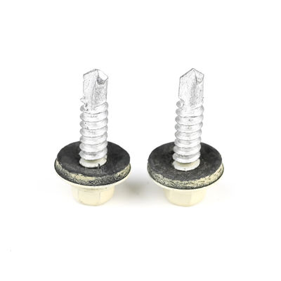 5.5x25 Zinc de aleación recubierta HEX cabeza auto perforación tornillo con EPDM lavadoras techos Bimetal