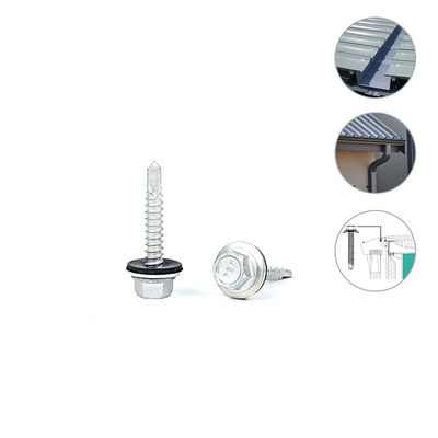 Tornos Bimetal Tek hexagonal recubiertos con aleación de zinc para perforación automática en techos metálicos