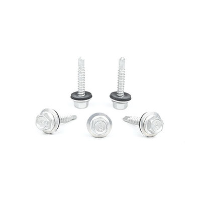 Tornos Bimetal Tek hexagonal recubiertos con aleación de zinc para perforación automática en techos metálicos
