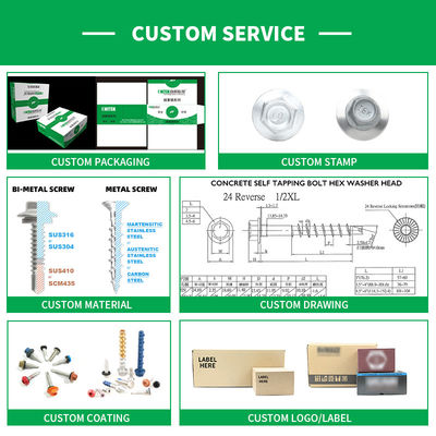 Contacta con el servicio de atención al cliente para un tornillo de auto-perforación personalizado 5.5x63 Flange Hex Head