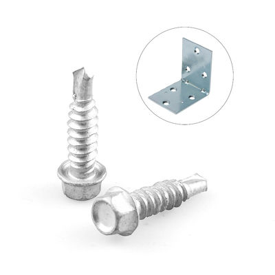 Zinc de aleación revestido 6.3x25 tornillo bimetal de auto-perforación tornillo hexagonal cabeza de lavadora Tek tornillo para el apoyo de la esquina