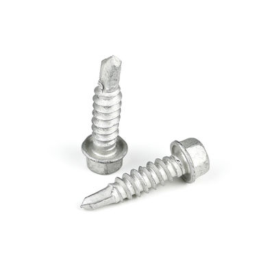 Zinc de aleación revestido 6.3x25 tornillo bimetal de auto-perforación tornillo hexagonal cabeza de lavadora Tek tornillo para el apoyo de la esquina