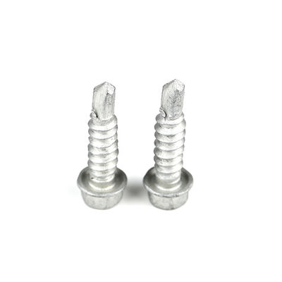 Zinc de aleación revestido 6.3x25 tornillo bimetal de auto-perforación tornillo hexagonal cabeza de lavadora Tek tornillo para el apoyo de la esquina