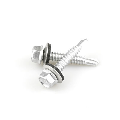 Resistente a la corrosión 6.3x38 Bimetal Hex cabeza de lavadora de acero inoxidable tornillo de auto-perforación