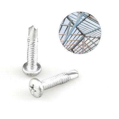 Tornos de cabeza de paneles recubiertos con tornillo de techo de receso cruzado para conexión de techo de metal