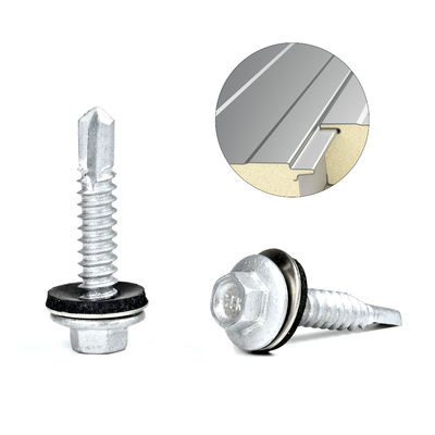 6.3x32 Fluorocarburo horneado Hex Lavadora Flange de techo de metal tornillo con cabeza Hex Flange