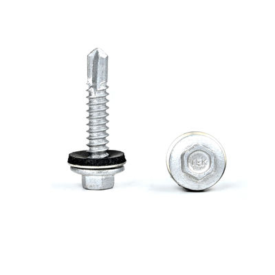 6.3x32 Fluorocarburo horneado Hex Lavadora Flange de techo de metal tornillo con cabeza Hex Flange