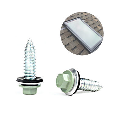 Prueba 100% QC de aleación de zinc recubierta con 11/32x1/4' Hex Hex Head Sheet Metal Screw para claraboya